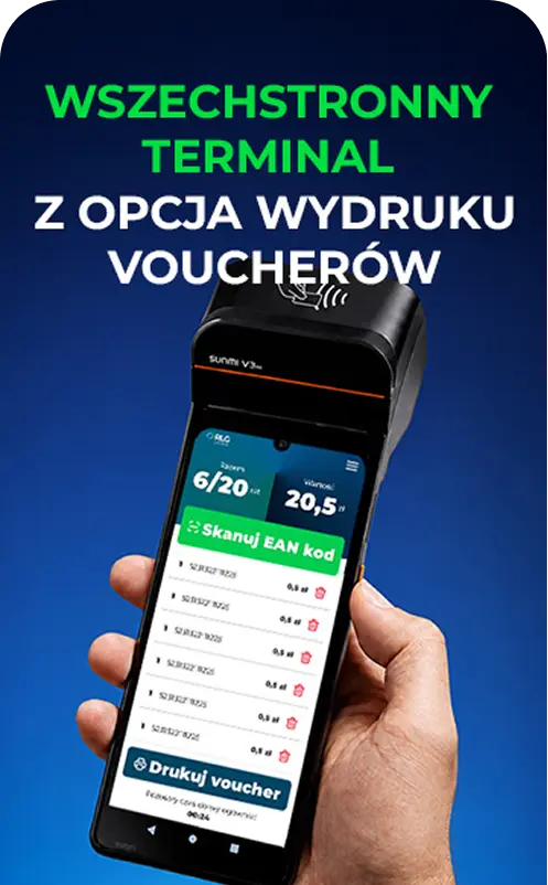 Wszechstronny terminal z opcją wydruku voucherów